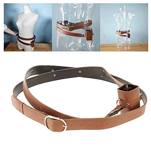 NC de Samurai Medieval Katana Cinto de Couro PU Coldre de Rapier - Castanho