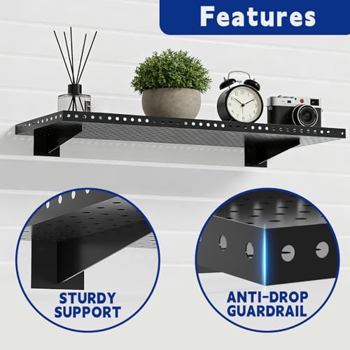 LYYUWE Heavy Duty Slatwall Shelf 30x12Inch, Steel Slatwall Accessories Storage Rack for Garage, Retail, Workshop (6, 30x12Inch) by LYYUWE - Image 6