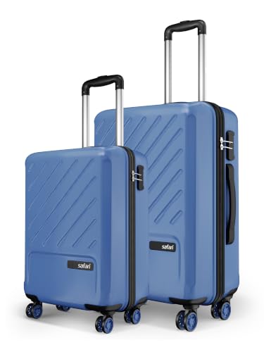 Image of Safari Symphony Set of 2 Trolley Bag Hard Case Polypropylene, 8 Spinner Wheels, 360 Degree Wheeling Carry on Luggage, Travel Bag, Suitcase for Travel, Trolley Bags for Travel, Steel Blue