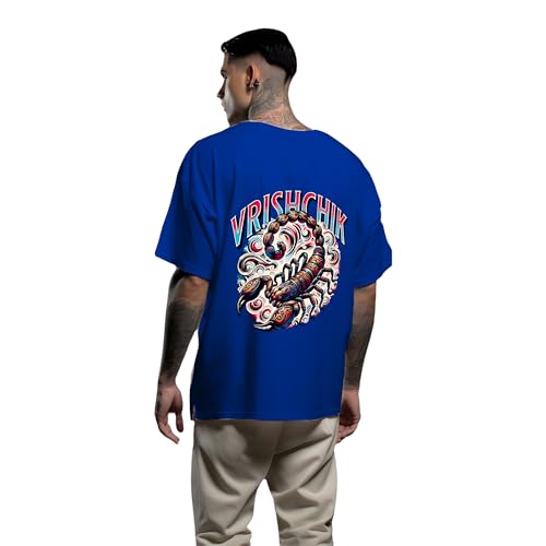 Image of Men's Zodiac Sign Printed Oversized Cotton T-Shirt