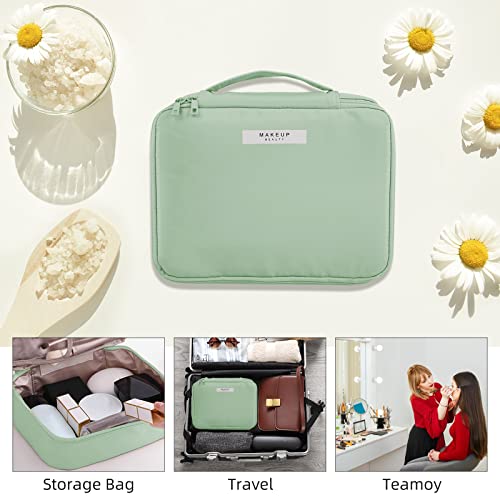 2 Stück Kosmetiktasche wasserdichte Make-up-Tasche Tragbare Schminktasche für Damen und Mädchen, Grün