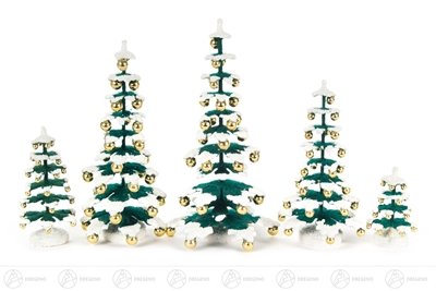 Arbre de Noël en bois et boules d'or 15 cm, petit cadeau de Noël idéal