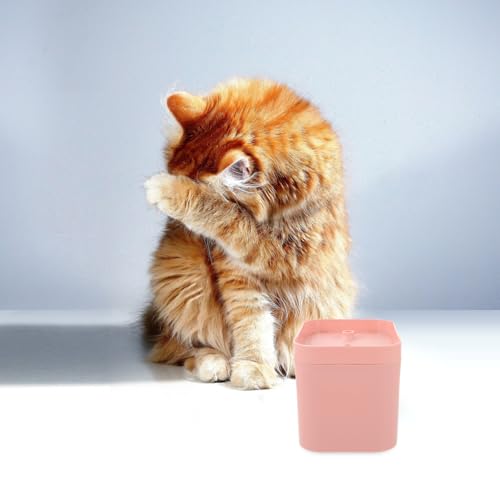 Fuente automática para agua para mascotas rosa miniatura 7