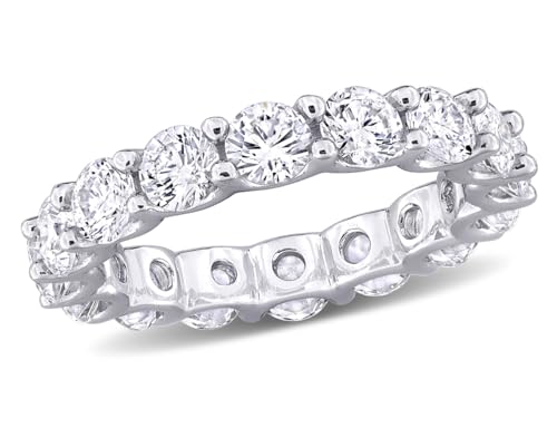 5.12 Carat (ctw) Lab-Created White Sapphire Eternity Wedding Anniversary Band Ring in Sterling Silver