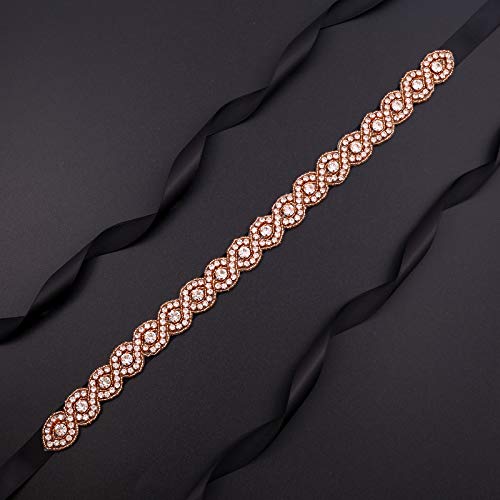 Crystal Wedding Belt Bridal Belt Bridesmaid Sash with Rhinestones Pearls for Women Dress Accessories2