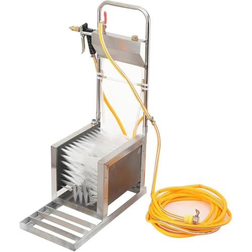 Spazzola per la pulizia degli stivali, con pistola automatica a spruzzo d'acqua, strumento di rimozione del fango a 360°, per giardino ed esterno