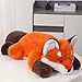 Labauxite Cute Fox Plush Pillow, Kawaii Plushies Red Fox Stuffed Animals, Cuddle Foxes Plush Pillow for Kids & Girls (11.8in)