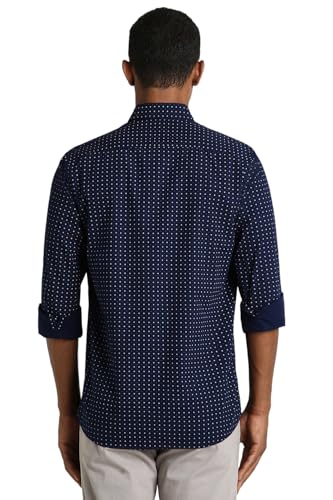 Image of Peter England Men's Everyday Ditsy Print Slim Fit Full Sleeve Casual Shirt | 100% Cotton