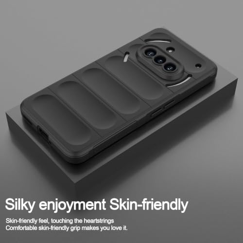 Image of ShieldTech AirGuard Series Back Cover Case for Nothing Phone 3a | Microfiber Lining | Airbag Cushion Drop Protection | Shockproof Silicone Cover Case | Anti Slip Grip - Black for Nothing Phone 3a