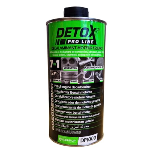 Warm Up - Detox Petrol DP1000 - Désincrustant anti-carbone pour moteur essence 7-en-1 : chambre de combustion, alimentation, vanne EGR, culasse, segments, catalyseur - 1 000 ml