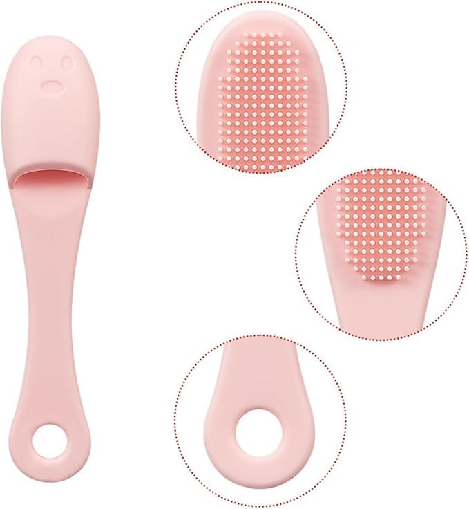 Image of 2 Pack of Silicone Face & Nose Scrubber Manual Facial Exfoliator for Remove Blackhead Whiteheads Makeup Residues Acne Soft Facial Cleansing Scrub and Massaging Brush