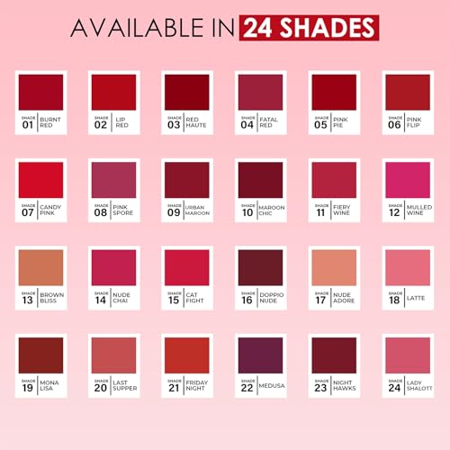 Image of Glam21 Lip Art Non-Transfer Matte Liquid Lipstick | Lightweight, Long-Lasting | Waterproof & Smudge-Proof Lip Colour | Intense Pigment | 3gm -Lip Red-02