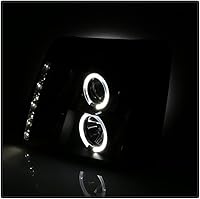 Vista 6 de AKKON - Para 02-06 Cadillac Escalade bisel negro anillo halo DRL tira de luz LED halógena tipo proyector faros delanteros