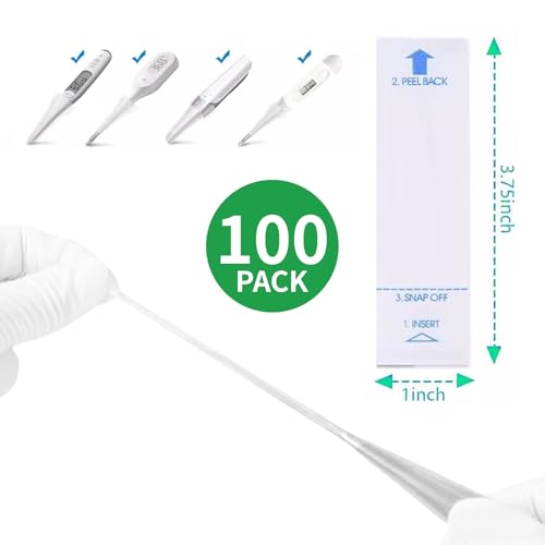 Digital Thermometer Probe Covers 200 Pack, Universal Disposable Thermometer Covers for Oral, Rectal & Underarm Use, Hygienic Thermometer Sleeves for Adults, Kids & Babies