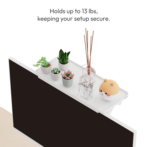 Pixio 12 inch White Monitor Storage Top Shelf - Adjustable Platform, Universal Fit, Holds Up to 13lbs, Works on TV, Flat, Curved Monitors, Storage for Webcams, Clocks, Phone, Figures by PIXIO - Image 6