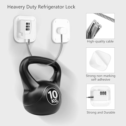 Image of Cabinet Locks with Combination,Fridge Lock,Closet Locks(White 4pcs)