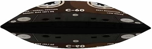 Miniatura 5 de Mugod Funda de cojín de cassette de audio retro, tocadiscos de música de bajo ruido de los años 80, cinta de plástico de algodón y lino, funda de