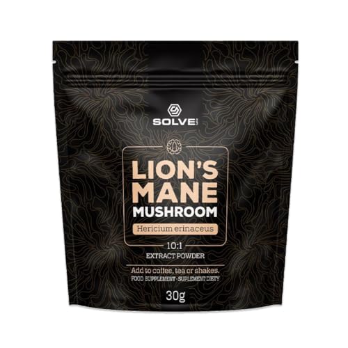 Solve Labs® ● Melena de Leon en Polvo ● Extracto 10:1 ● 100% Cuerpo Fructífero ● 45% Beta-D-Glucanos ● Sin Rellenos ni Aditivos ● 30g (2 Servidas de 15g)