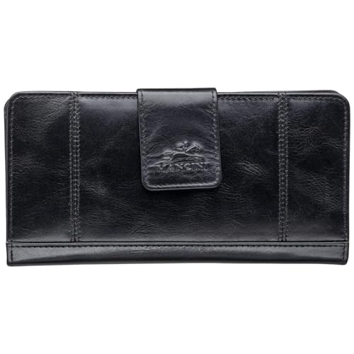 Mancini Casablanca Full Grain Leather RFID Secure Clutch Wallet, Red, One_Size, 8700373-rd2