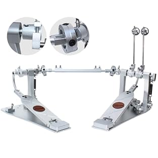 Bass Drum Double Pedals made from Aluminum and 303 stainless steel Alloy Beaufiful looking by adopting CNC cutting Craft Anodized on the surface Each joint is connected by a bearing to ensure smoothness Lightweight hammer head gives you a comfortable...
