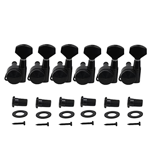 WNWN Tuneurs De Verrouillage De Guitare Électrique Noir 6L Touches De Réglage 1:19 pour Guitare Gaucher Mécaniques… - Les Beatles, Paul McCartney, John Lennon, RIngo Starr, George Harrison WNWN Tuneurs De Verrouillage De Guitare Électrique Noir 6L Touches De Réglage 1:19 pour Guitare Gaucher Mécaniques… – Image 3