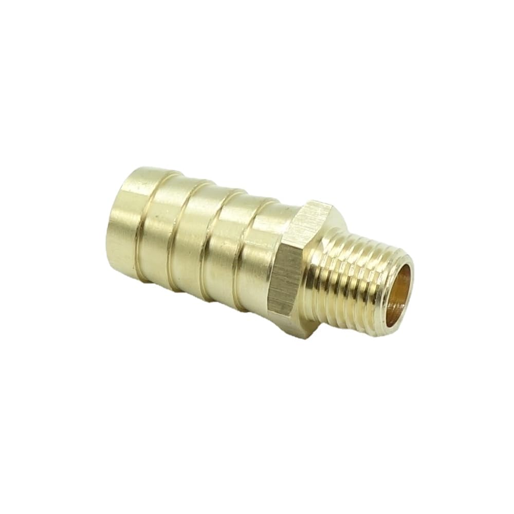 5 Pcs Brass Hose Barb Fittings 1/2" Barb to 1/2 NPT Male Pipe Adapter — view 7