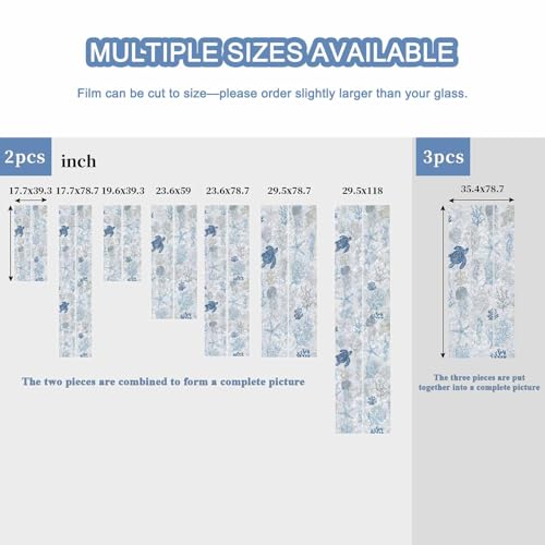 Vinilo adhesivo ventana efecto vidriera azul 17.7x78.7 in miniatura 6