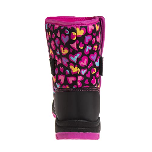 Rugged Bear Girls Snow Boot, Blk/Fuchsia, 10 Toddler3