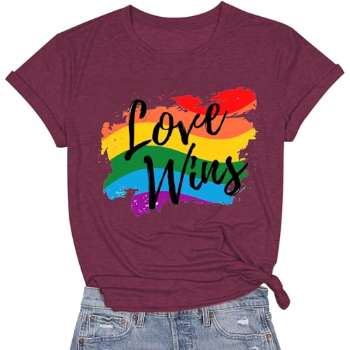 Love Wins Gay Pride Gift Tee Shirt for LGBTQ Support Supportive Fashion Nclusive
