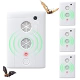 Dissuasori per pipistrelli per soffitta, dispositivi deterrenti per pipistrelli a ultrasuoni, per uso interno, amichevole per persone e animali domestici (bianco)