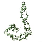 Künstliche Blumenranke mit 45 Rosenelementen zur Gestaltung von Hochzeitsdekorationen und hängenden Girlanden, um Feierräumen einen blumigen Touch zu verleihen (weiß)