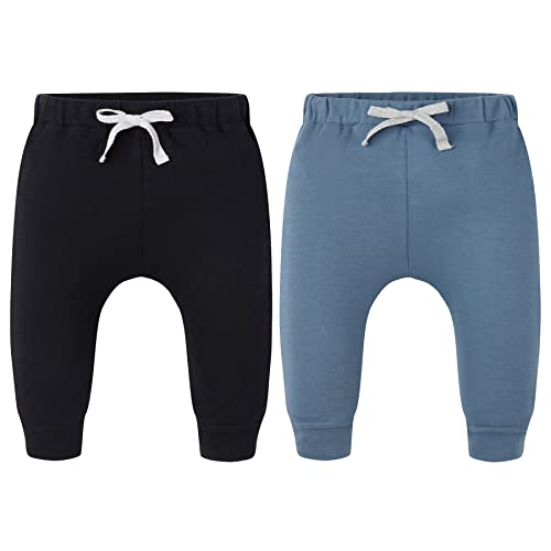 Image of AIUI-HARNSBORN Baby 3 Pack Flexy Pants and Leggings, Infant Boys Girls Tapered Ankle Jogger Pants