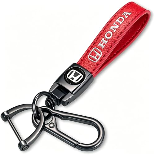 Image of Car Leather Keychain Key Ring Accessories red