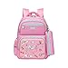 Mochila para niños Mochila Escolar Mochila para niños Bolsa de Viaje con Estuche para lápices para niñas y niños Rosa