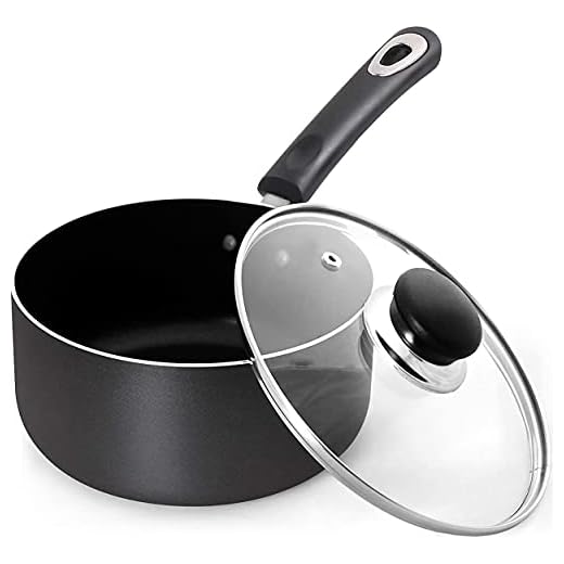 Utopia Kitchen 1 Quart Nonstick Saucepan with Glass Lid - Multipurpose Use for Home Kitchen or Restaurant (Grey)