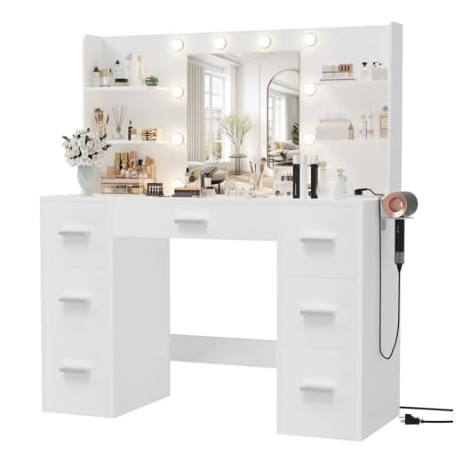 Furmax LED Makeup Vanity Desk with Storage