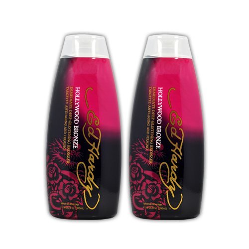 Lot 2 Ed Hardy Hollywood Bronze Indoor Tanning Lotion Accelerator Bronzer Dark