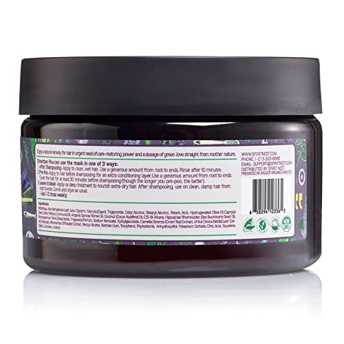 Natural Vegan Organic Hair Mask For Dry Damaged Hair And Growth – 250Ml/8.45Oz – Anti-Frizz Treatment Organic Deep Mask And Conditioner For Curly, Wavy Hair Types. Divine Scent By Spirit Nest Mother's Day Gifts #TOP4