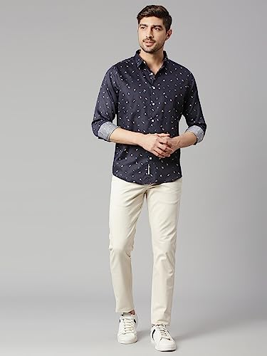 Image of Thomas Scott Men's | Printed | Full Sleeve | Slim Fit | 100% Cotton | Spread Collar | Casual Shirt
