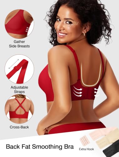 Image of Deep V Jelly Bras for Women Wireless Push Up Bralette Seamless Supportive