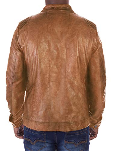 Image of X-Ray Men's Slim Fit Faux-Leather Moto Jacket with Removable Hood