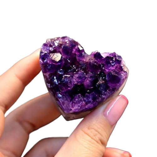 Améthyste en cœur d'améthyste de quartz violet pour objet déco