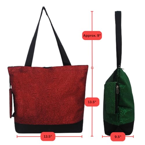 Image of NGIL Medium Top Zipper Closure Canvas Tote Bag with Attached Matching Coin Purse For Moms and Nurses