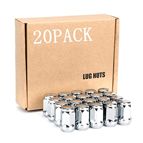 M12x1.5 Chrome Lug Nuts, JiiinMiiin Closed End Short Wheel Lug Nut 19mm(3 4 ) Hex 1.38  Tall Conical Seat Compatible for 2009-2019 Ford Fusion 2009-2019 Ford Escape 2012-2019 Ford Focus. 20PACK
