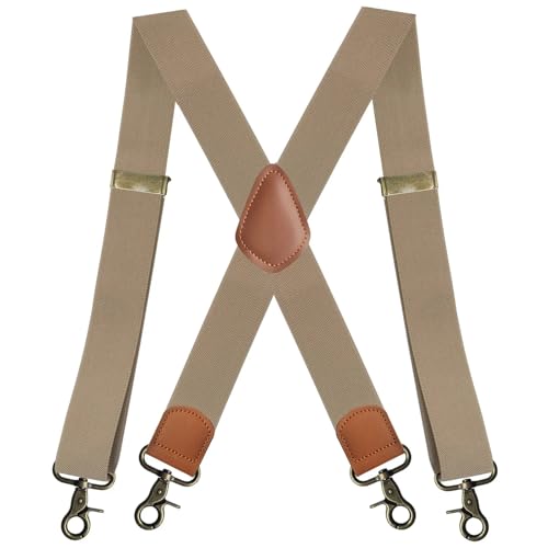 Bretelles pour hommes à boucles lourdes sangle élastique réglable bronze antique
