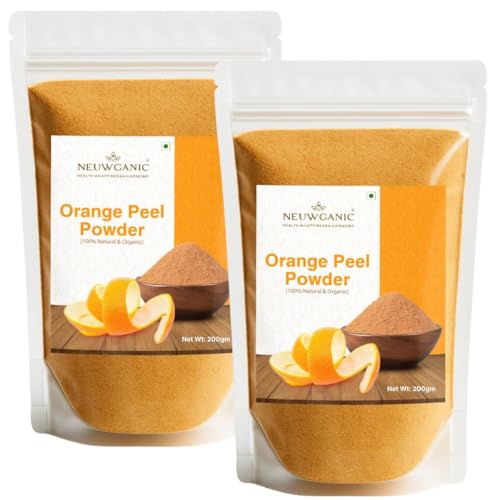 Image of Organic Orange Peel Powder for Face (200gm) | Tan Removal, Acne Control, Glowing Skin | Face Mask & Cleanser |100% Pure & Natural Skin Brightening Pack | Pack Of 2