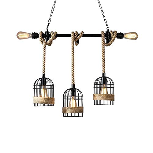 Lustre cage industriel pour éclairer une table de bar ou un restaurant