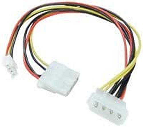 LINDY Power Adapter, 5.25 Power Male to 5.25 and 3.5 Power Female, 0.25m (33127)