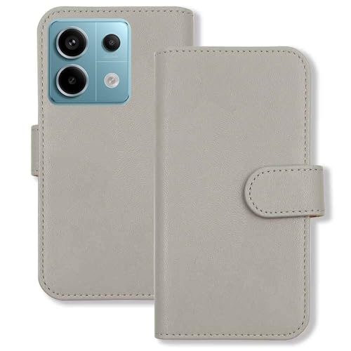 sslink Redmi Note 13 Pro 5G XIG05 シャオミ 対応 手帳型 スマホ ケース ソフト スムース PUレザー (カバー色ライトグレー) くすみ ニュアンスカラー シンプル おしゃれ かわいい カード収納 フリップ 携帯カバー スマートフォン