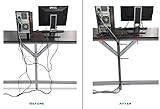3-Channel Cable Management Clips (Set of 12, White) | Desktop Cord Holder, Cable Organizer | Squircle Design | Gadgetmine